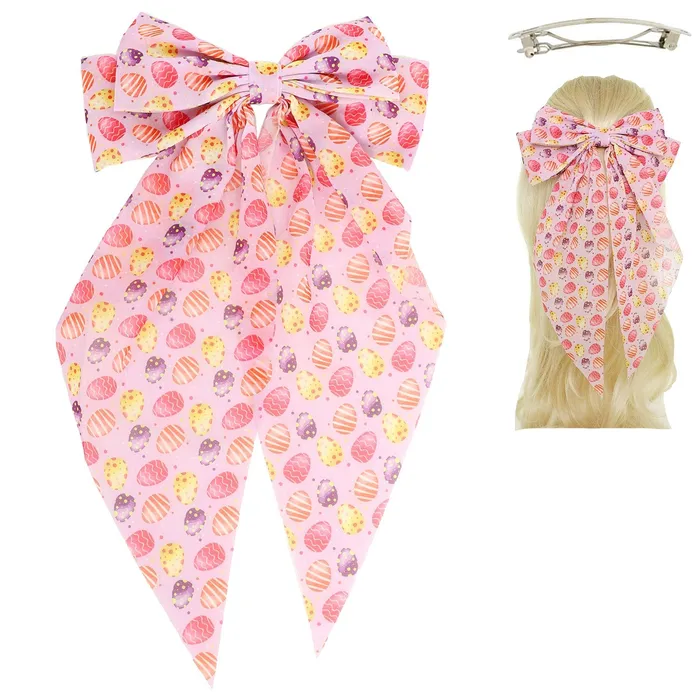 Something Special LA Rings EASTER THEME GRAPHIC PATTERN PRINT BOW BARRETTE HAIR CLIP LAVENDER Something Special LA Rings EASTER THEME GRAPHIC PATTERN PRINT BOW BARRETTE HAIR CLIP LAVENDER