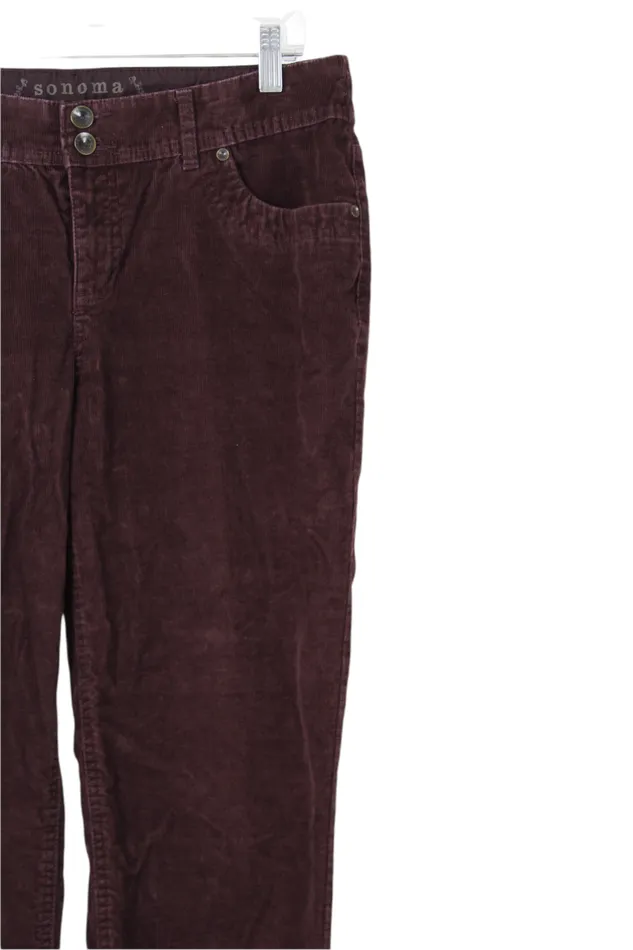 Sonoma Modern Straight Burgundy Corduroy Pants 8 Short Sonoma Earrings