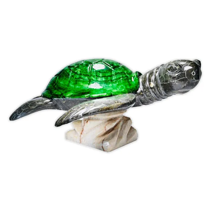 SSHANDCRAFTED Earrings Fred Green Resin Marble Turtle 17