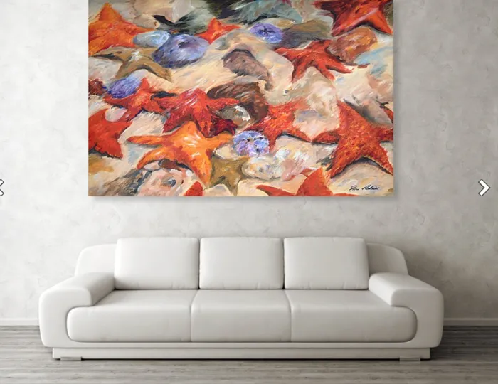 Star Fish Canvas Print Nautical Canvas Print Portraits by NC Earrings