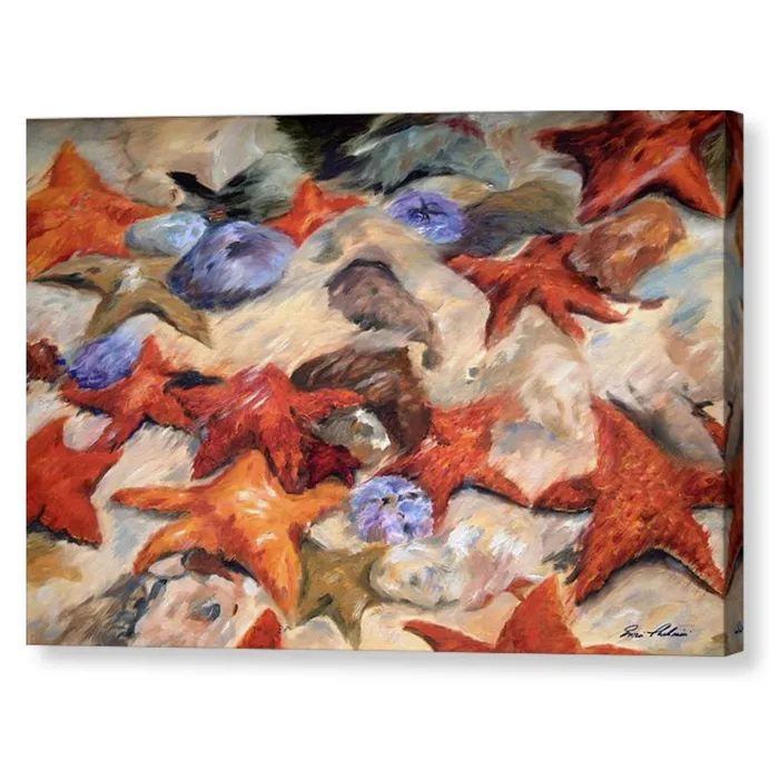 Star Fish Canvas Print Nautical Canvas Print Portraits by NC Earrings