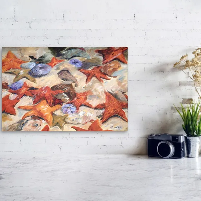 Star Fish Canvas Print Nautical Canvas Print Portraits by NC Earrings