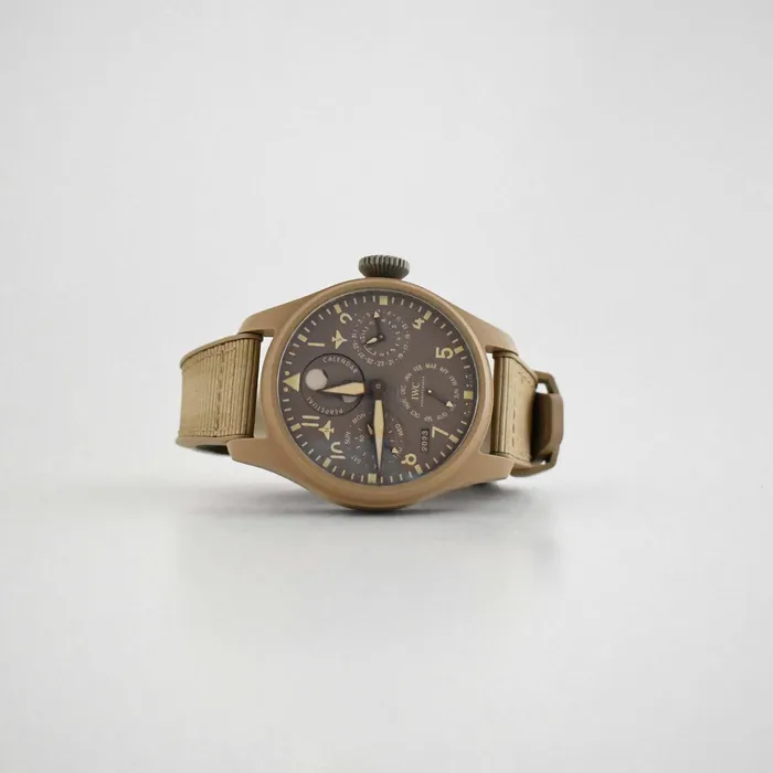 Stephen Silver Fine Jewelry Watches PreOwned IWC Big Pilot Perpetual Calendar Top Gun Mojave Desert Watch