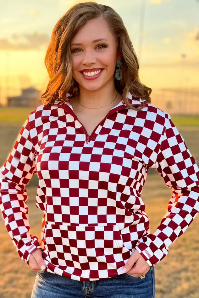 STERLING KREEK Earrings PEP RALLY PULLOVER MAROON