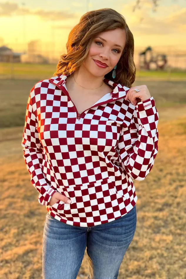 STERLING KREEK Earrings PEP RALLY PULLOVER MAROON