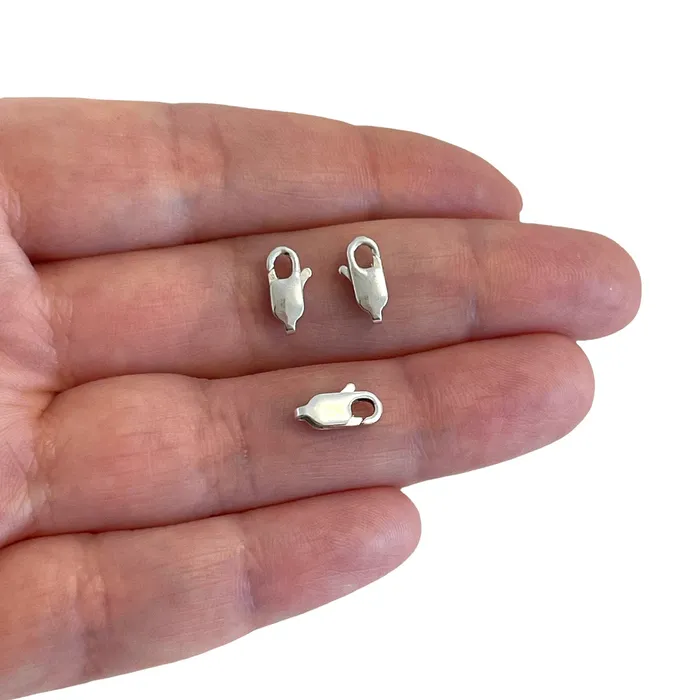 Sterling Silver Lobster Clasps 10x4mm 925 Sterling Silver Clasps 3 pcs in a pack Peppy Beads Rings Sterling Silver Lobster Clasps 10x4mm 925 Sterling Silver Clasps 3 pcs in a pack Peppy Beads Rings