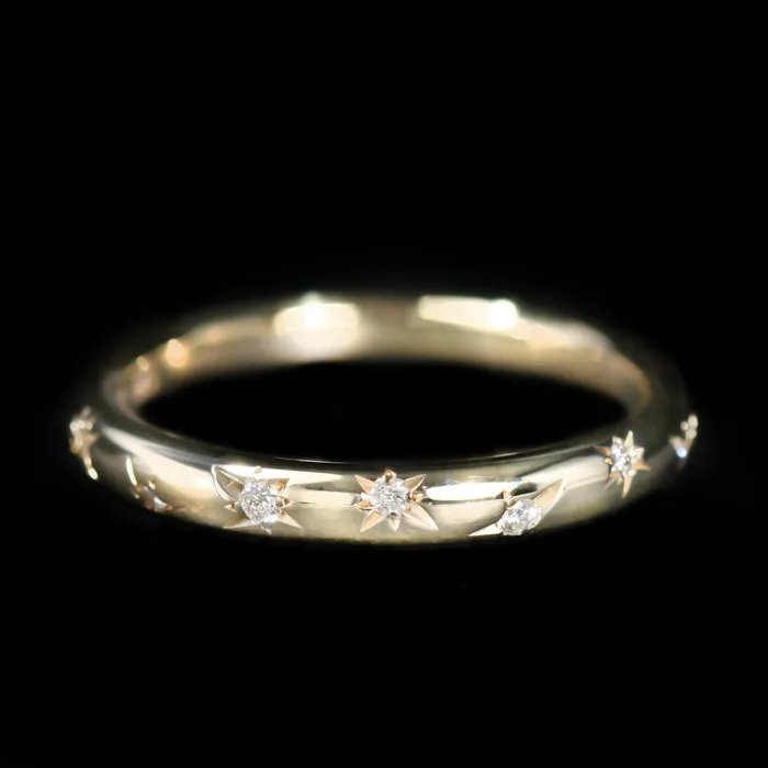 Stuller Rings 14K Yellow Gold 009 CTW Diamond Star Scatter Band