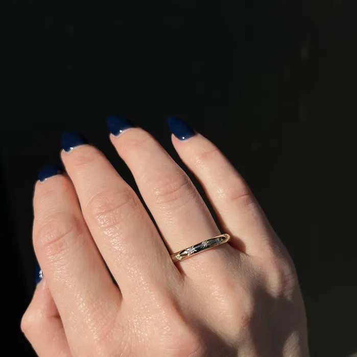 Stuller Rings 14K Yellow Gold 009 CTW Diamond Star Scatter Band