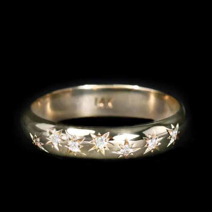 Stuller Rings 14K Yellow Gold 011 CTW Diamond Star Scatter Band