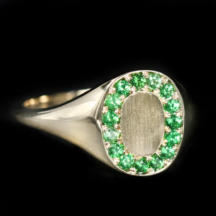 Stuller Rings 14K Yellow Gold Tsavorite Garnet Signet Ring