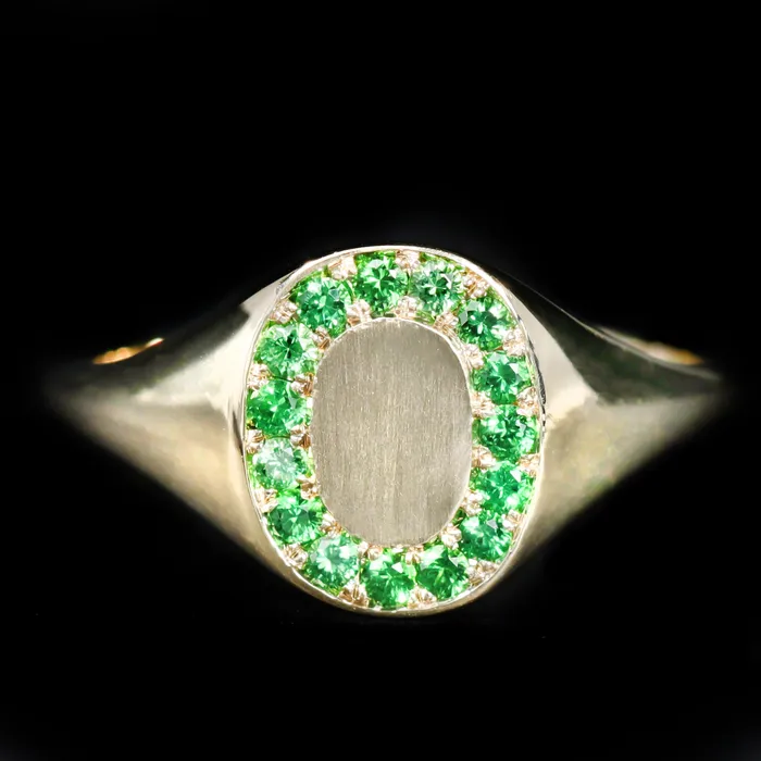 Stuller Rings 14K Yellow Gold Tsavorite Garnet Signet Ring