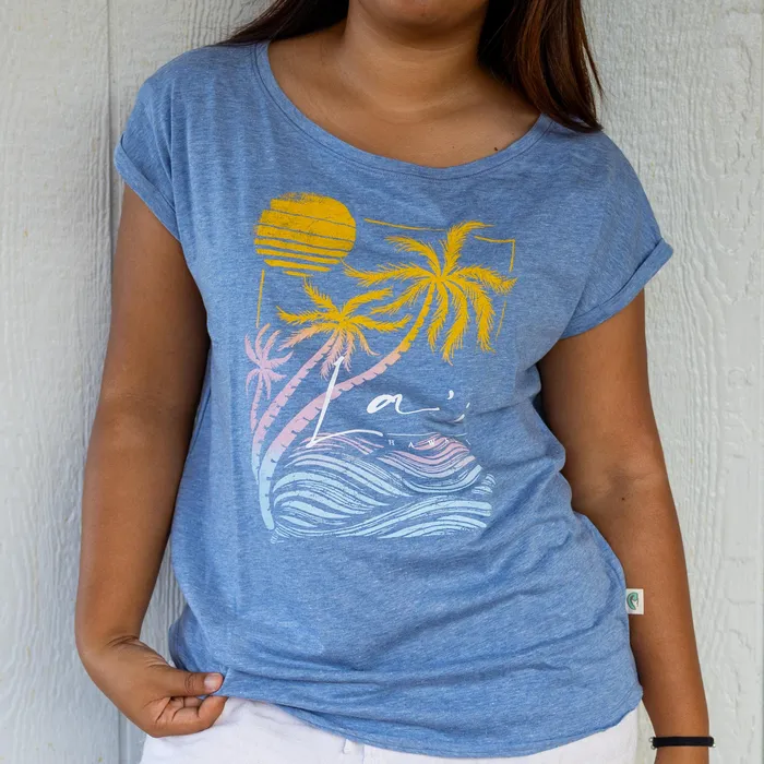 TANKSTREAM Necklaces Pacific Creations Laie Hawaii Palm Blend Ladies Tee Shirt Ocean Marle