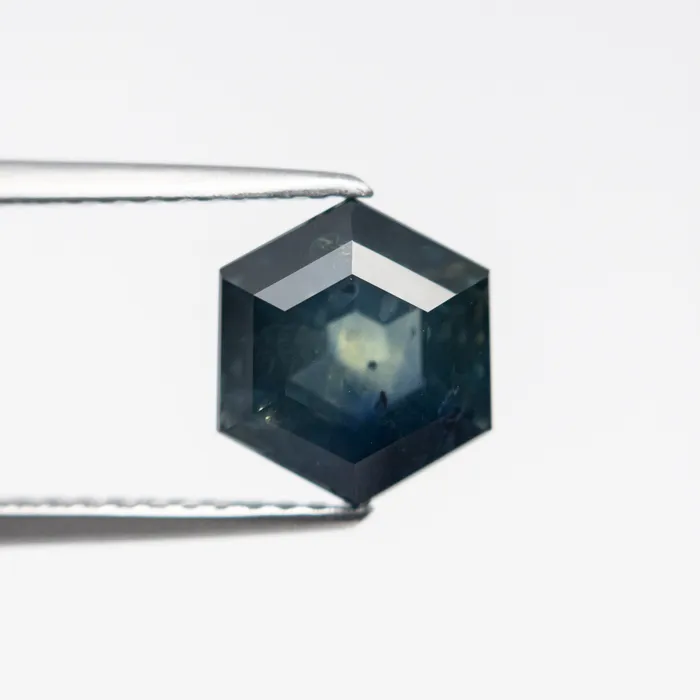 Teal Step Cut Sapphire 305ct Hexagon Misfit Gems Rings