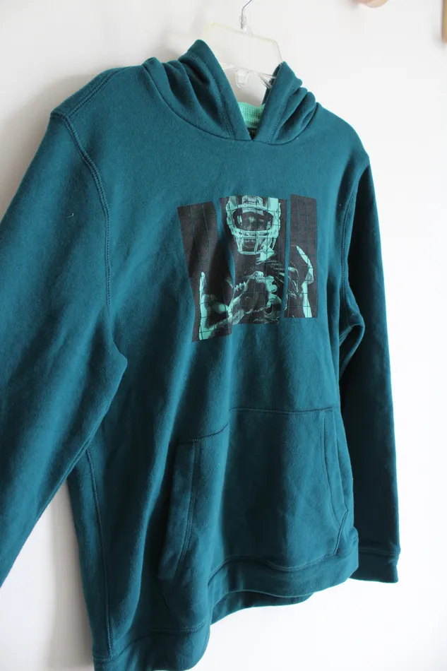 Tek Gear Ultrasoft Fleece Lined Dark Teal Football Hoodie Youth L 1416 Tek Gear Earrings