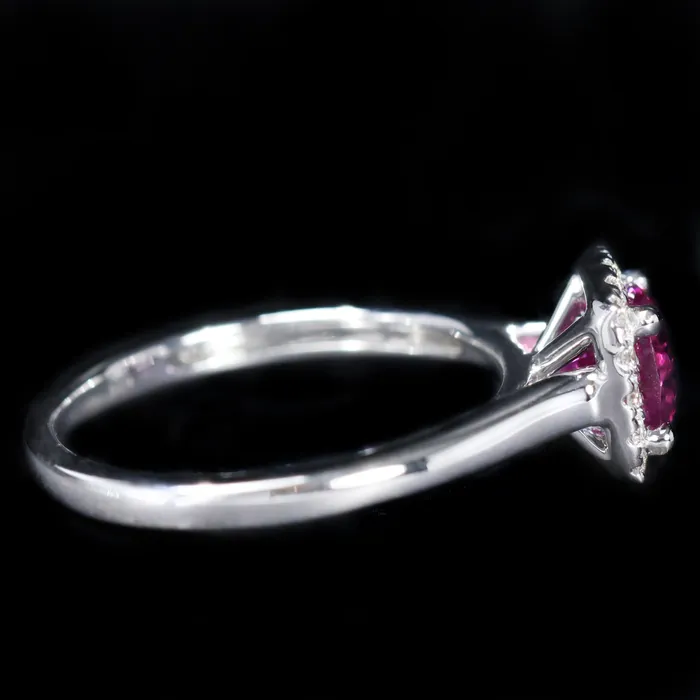 The Gem House Rings 18K White Gold 124 Carat Pink Sapphire and Diamond Ring