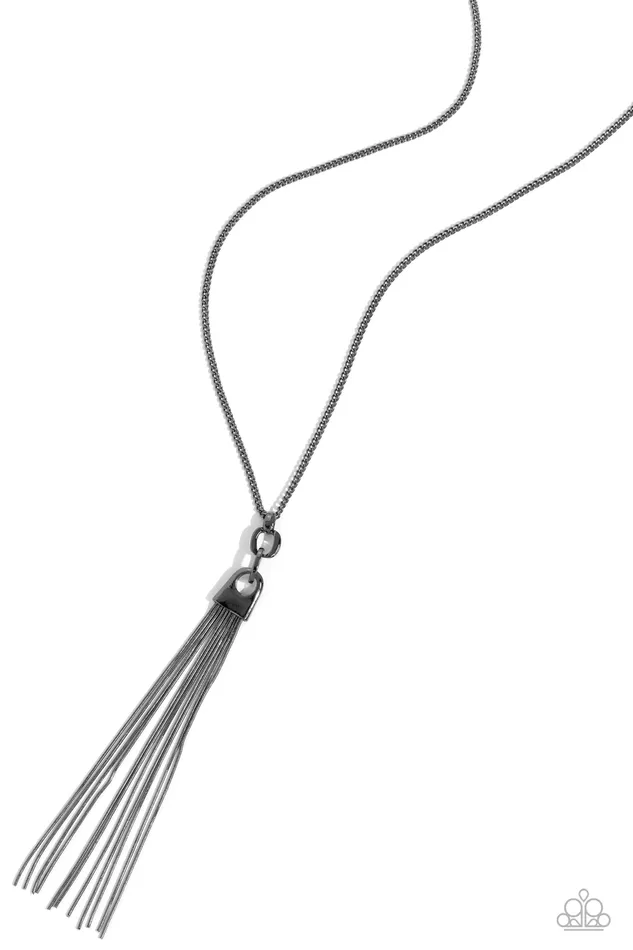 The STRANDS of Time Black Paparazzi Accessories Necklaces