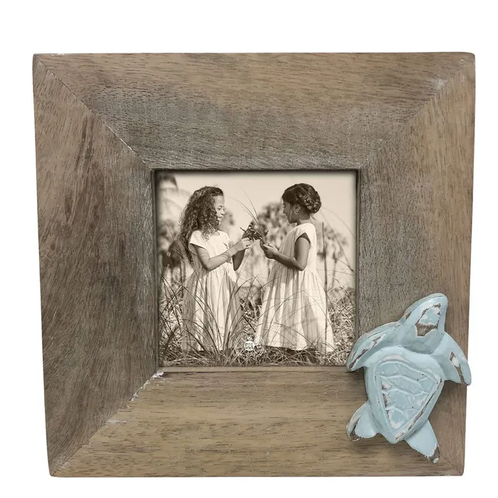 THEBEACHCOMBER Beachcombers Wood and Turquoise Turtle Photo Frame 4 x 4 Necklaces THEBEACHCOMBER Beachcombers Wood and Turquoise Turtle Photo Frame 4 x 4 Necklaces