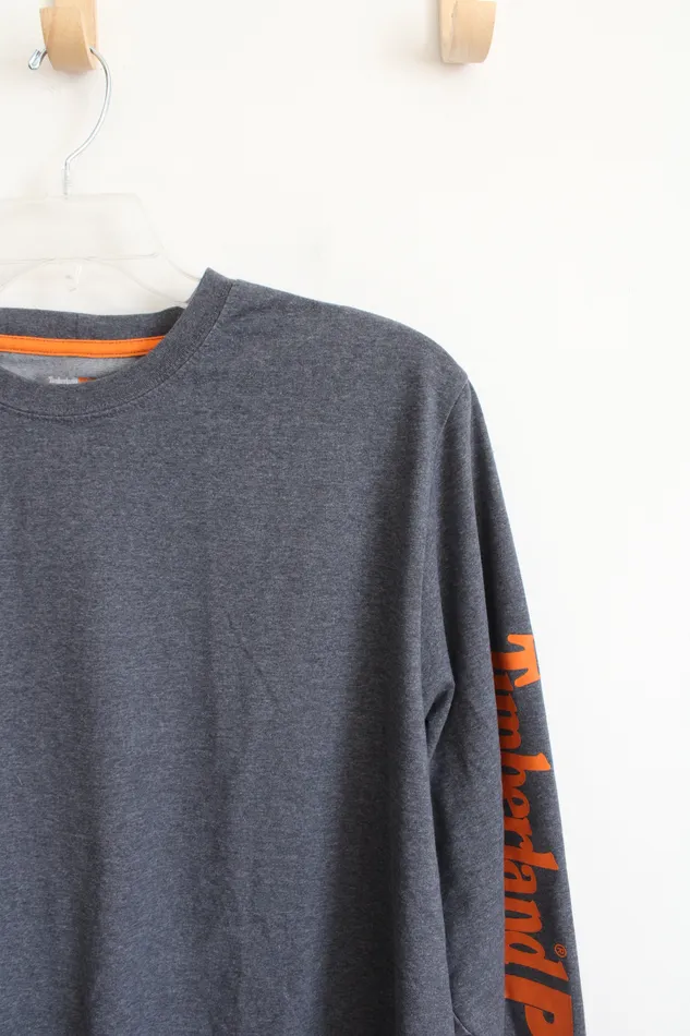 Timberland Original Fit Gray Long Sleeved Shirt XL Timberland Earrings