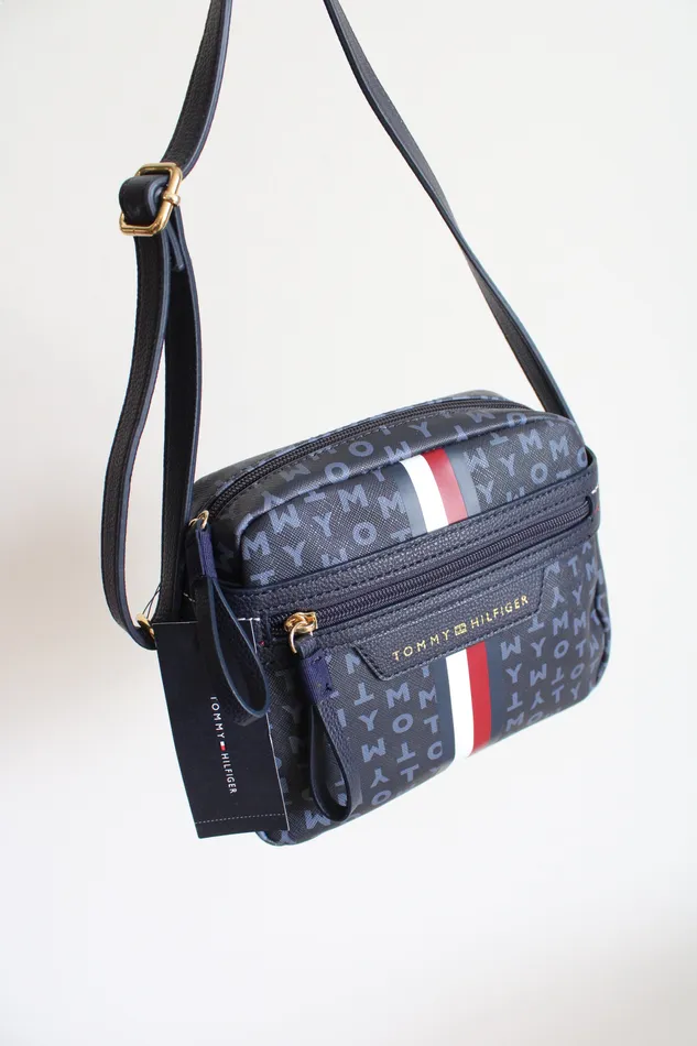 Tommy Hilfiger Rings NEW Tommy Hilfiger Blue Monogram Crossbody Bag