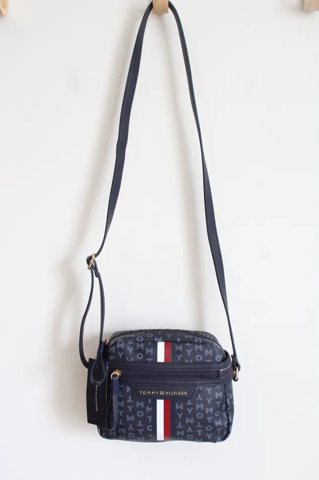 Tommy Hilfiger Rings NEW Tommy Hilfiger Blue Monogram Crossbody Bag