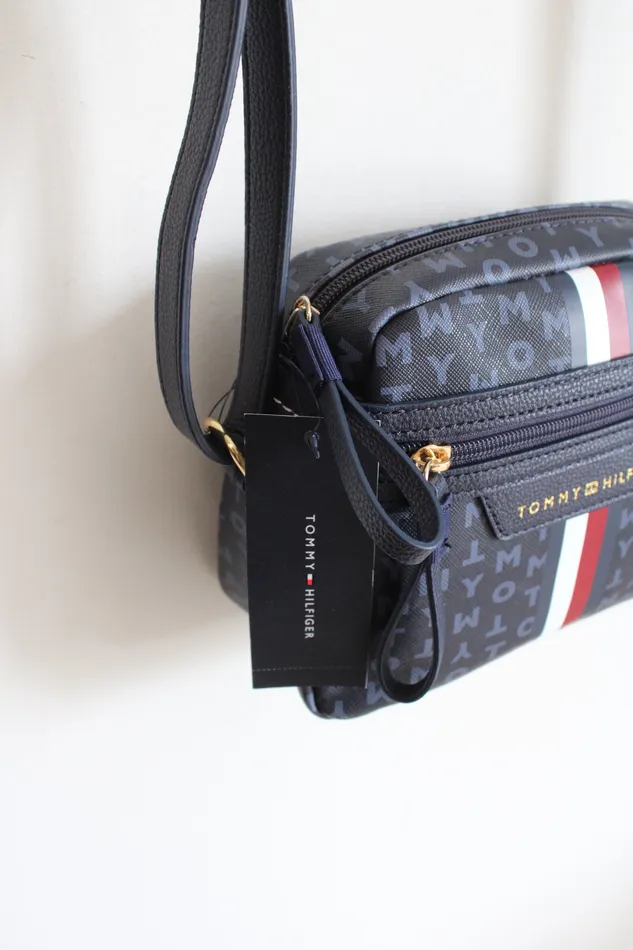 Tommy Hilfiger Rings NEW Tommy Hilfiger Blue Monogram Crossbody Bag