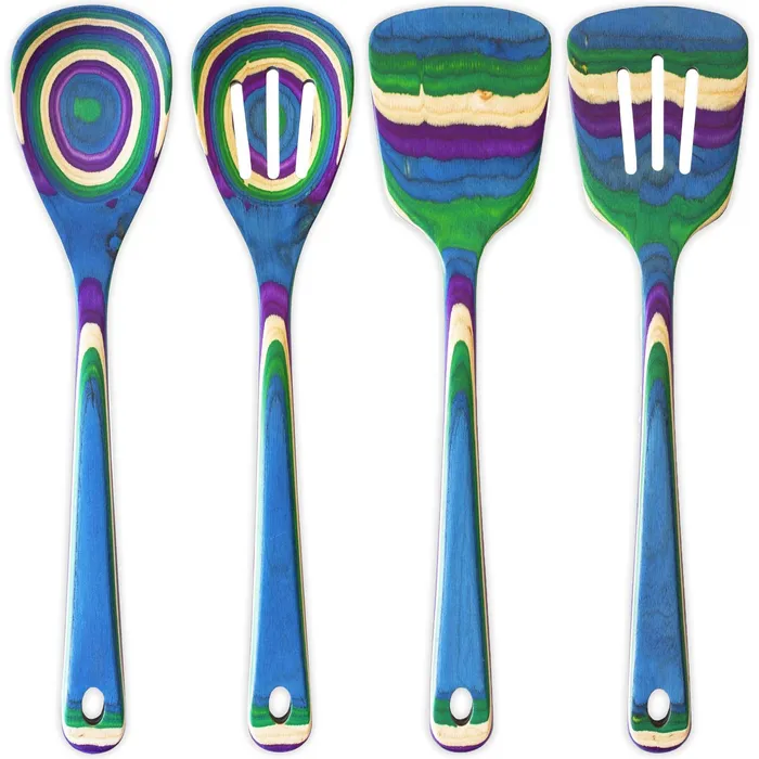 TOTALLYBAMBOO Totally Bamboo Mumbai Wood Cooking Utensil Set 4Piece Earrings