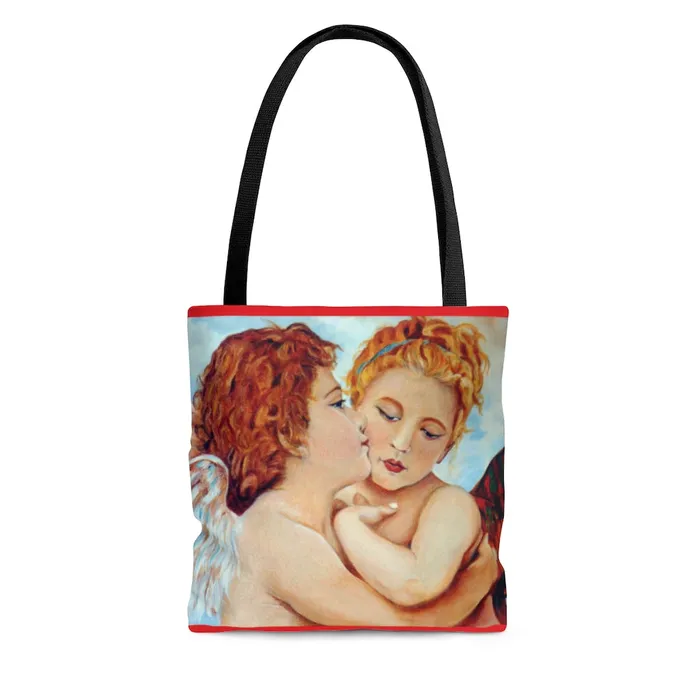 Tote Bag The Kiss Design Portraits by NC Earrings