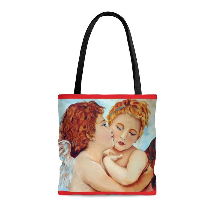 Tote Bag The Kiss Design Portraits by NC Earrings