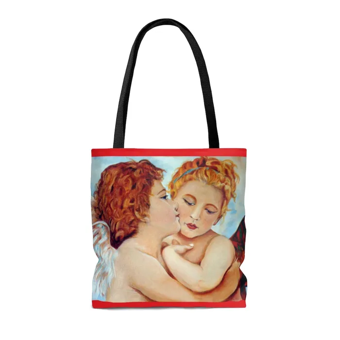 Tote Bag The Kiss Design Portraits by NC Earrings