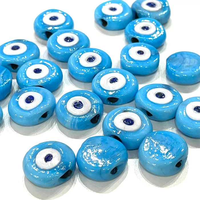 Traditional Turkish Artisan Handmade Glass Blue Evil Eye Beads Large Hole Evil Eye Glass Beads 5 Beads per pack Peppy Beads Necklaces Traditional Turkish Artisan Handmade Glass Blue Evil Eye Beads Large Hole Evil Eye Glass Beads 5 Beads per pack Peppy Beads Necklaces