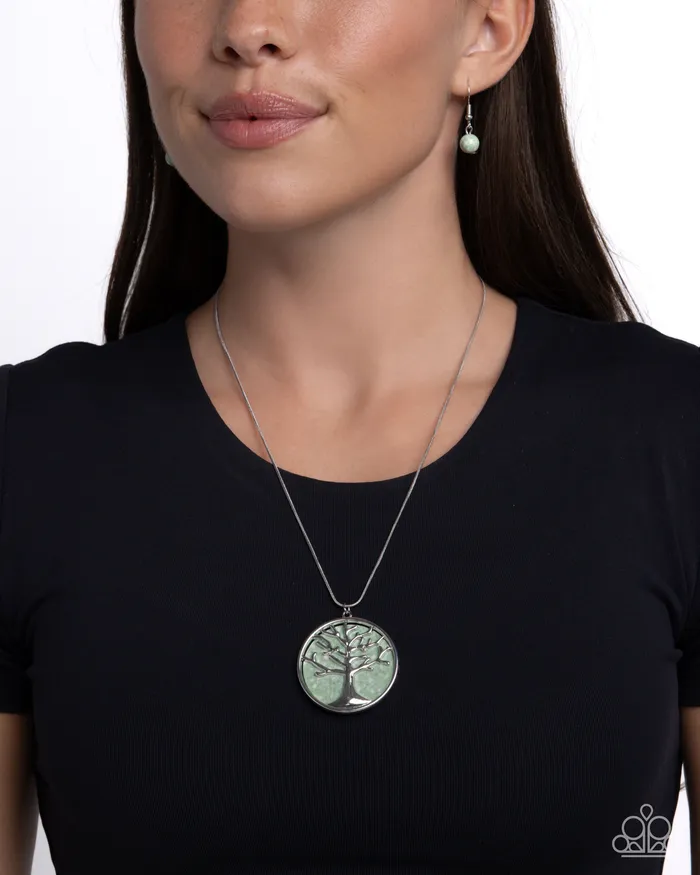 Tree Talisman Green Paparazzi Accessories Necklaces