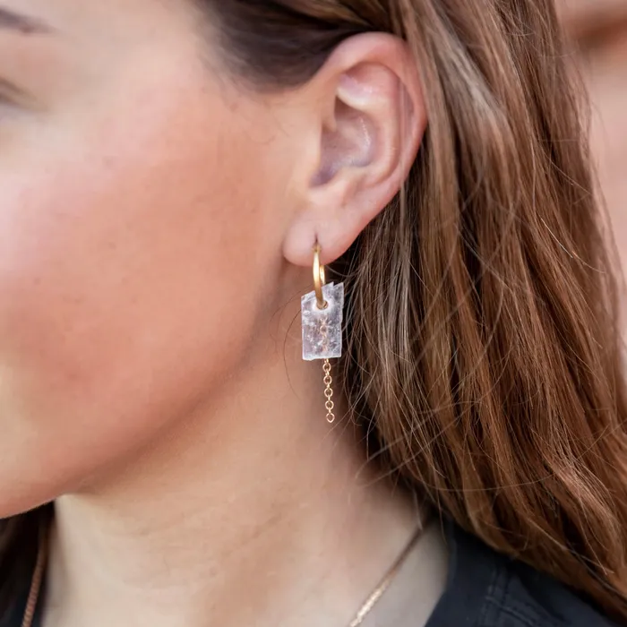 Twisted Silver Earrings TINY CLARITY Hoops