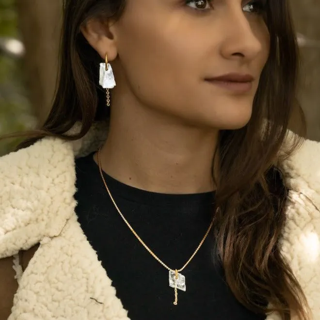 Twisted Silver Earrings TINY CLARITY Hoops