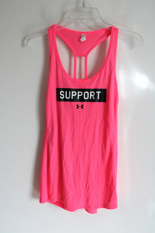 Under Armour Earrings Under Armour Neon Pink Logo Tank L