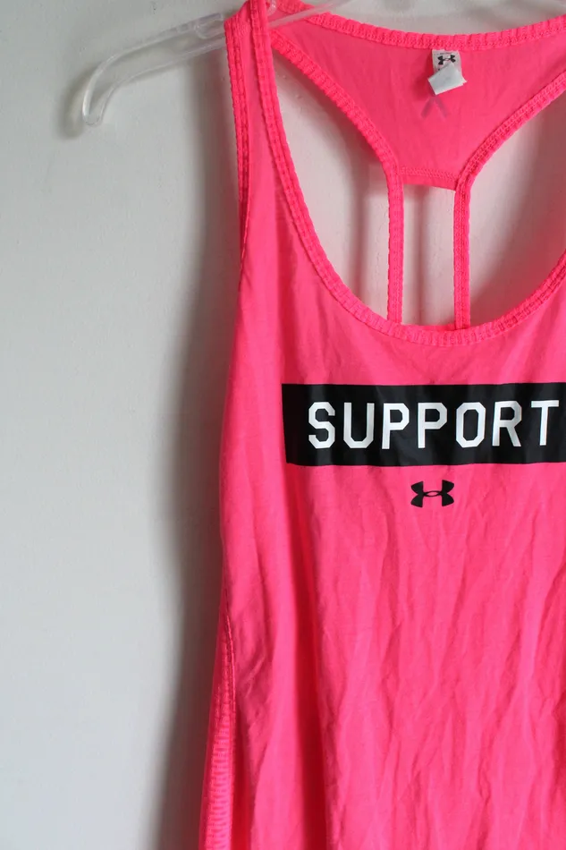 Under Armour Earrings Under Armour Neon Pink Logo Tank L