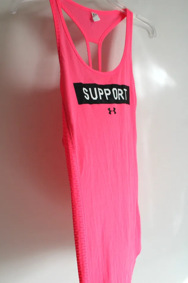 Under Armour Earrings Under Armour Neon Pink Logo Tank L