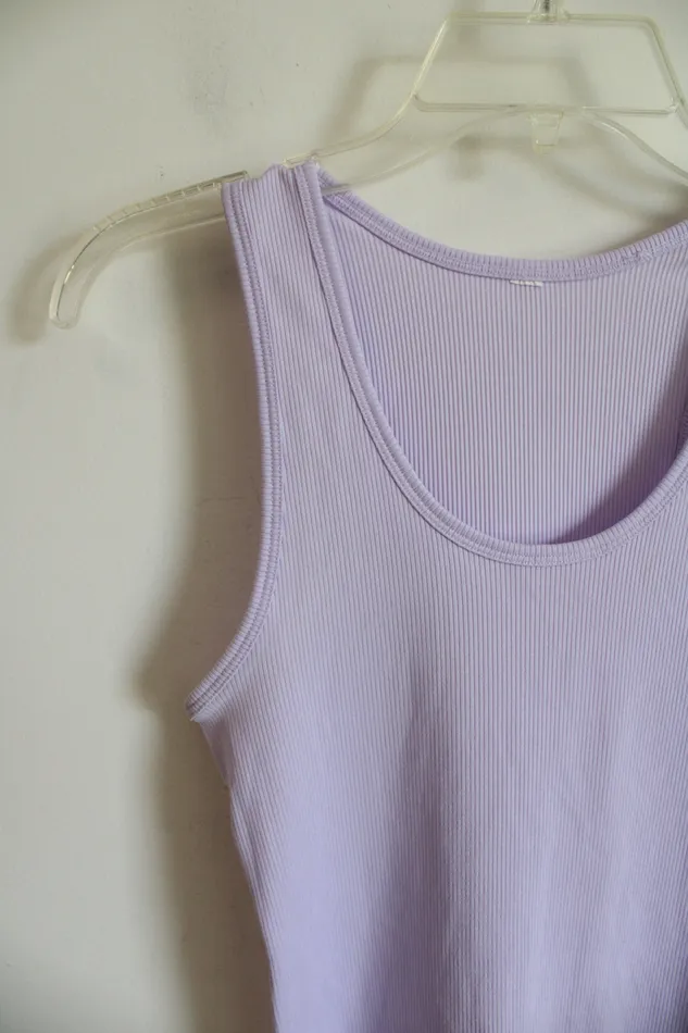 Under Armour Light Purple Ribbed Curved Hem Athletic Tank Top Youth L 1416 Under Armour Necklaces
