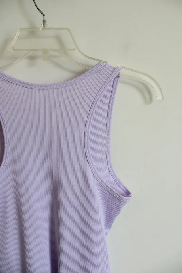 Under Armour Light Purple Ribbed Curved Hem Athletic Tank Top Youth L 1416 Under Armour Necklaces