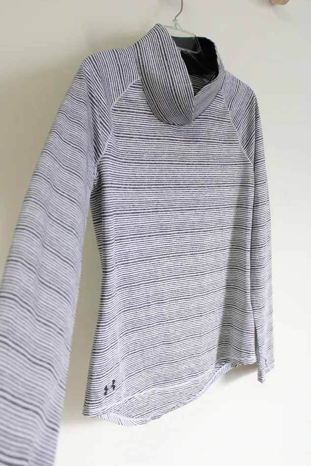 Under Armour Loose Fit Gray Striped Mock Neck Shirt S Under Armour Earrings