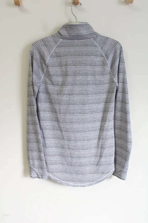 Under Armour Loose Fit Gray Striped Mock Neck Shirt S Under Armour Earrings