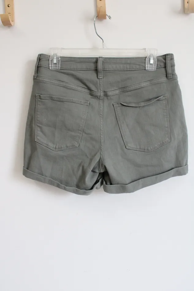 Universal Thread Earrings Universal Thread High Waisted Midi Cuffed Green Shorts 8