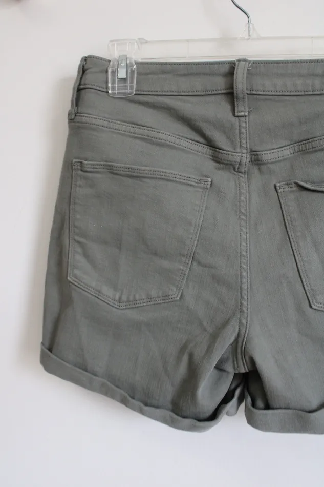 Universal Thread Earrings Universal Thread High Waisted Midi Cuffed Green Shorts 8