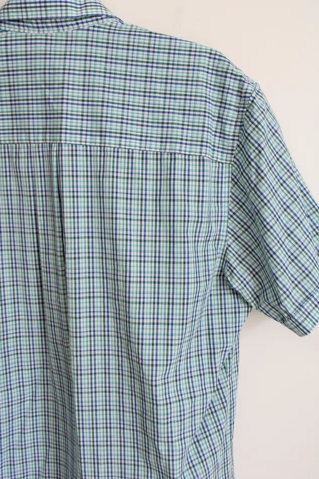 Van Heusen Classic Fit Blue Green Plaid Button Down Shirt L 1616 12 Van Heusen Rings
