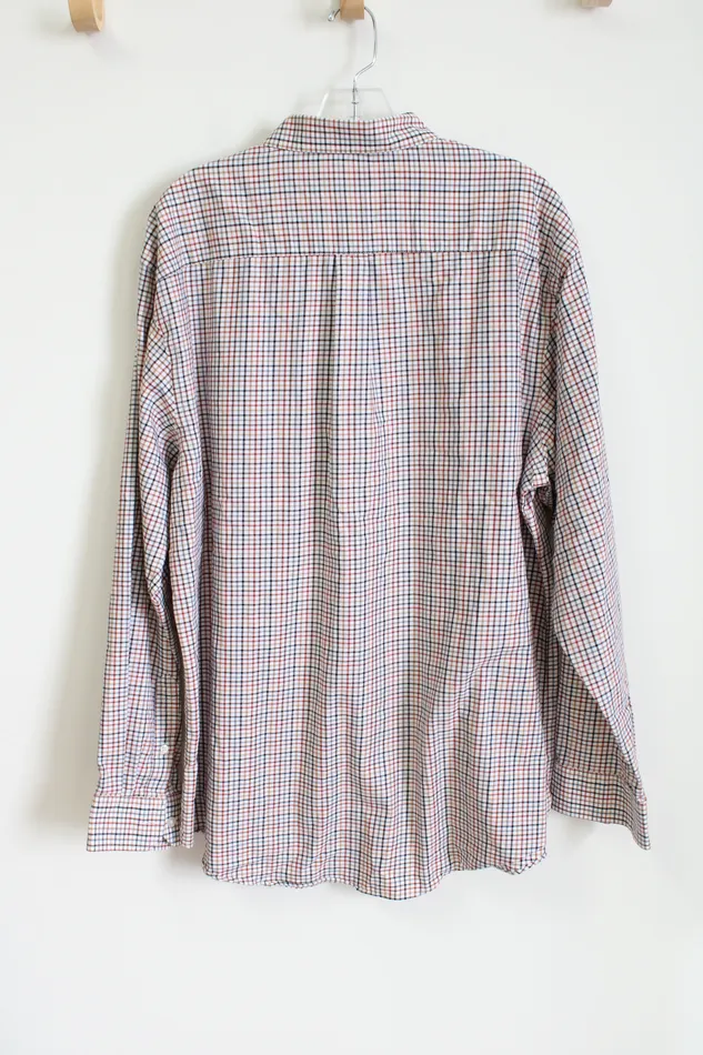 Van Heusen Flex White Plaid Button Down Shirt XL Van Heusen Rings
