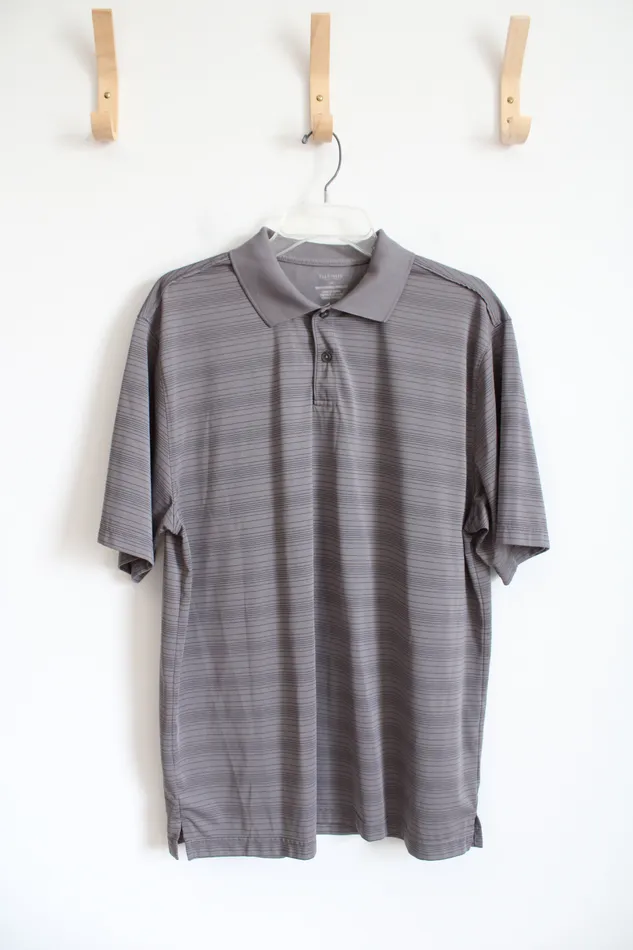 Van Heusen Gray Black Striped Polo Shirt L Van Heusen Rings