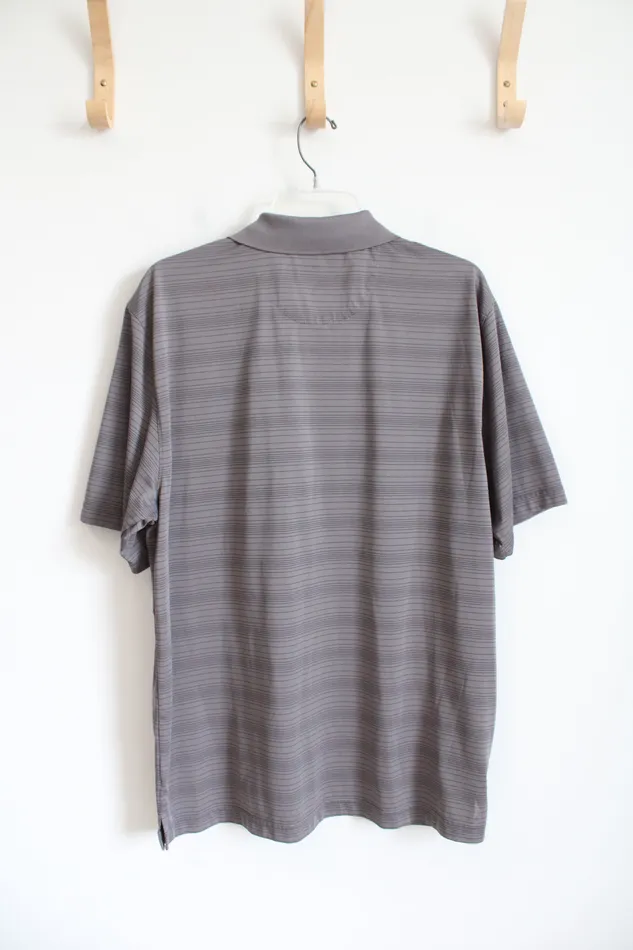 Van Heusen Gray Black Striped Polo Shirt L Van Heusen Rings