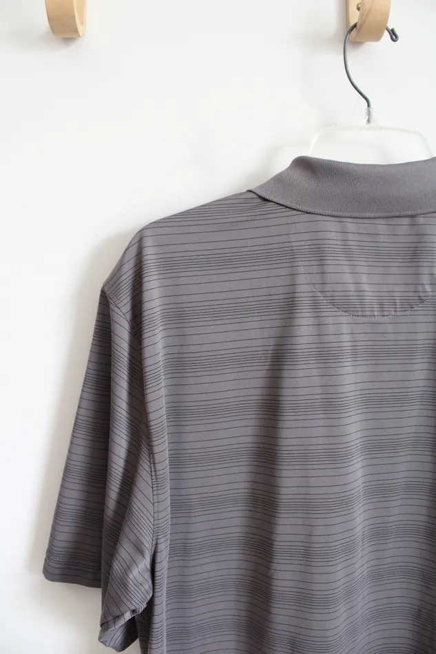 Van Heusen Gray Black Striped Polo Shirt L Van Heusen Rings