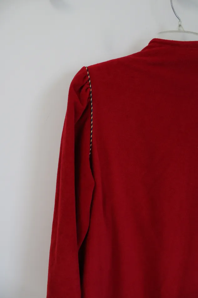 Vanity Fair Earrings Vanity Fair Thick Red Zip Up Nightgown M