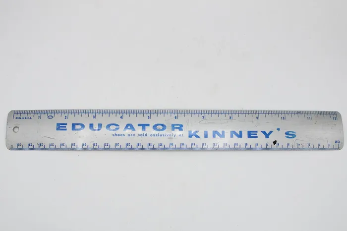 Vintage Educator Kinneys Metal Ruler Jubilee Thrift Earrings