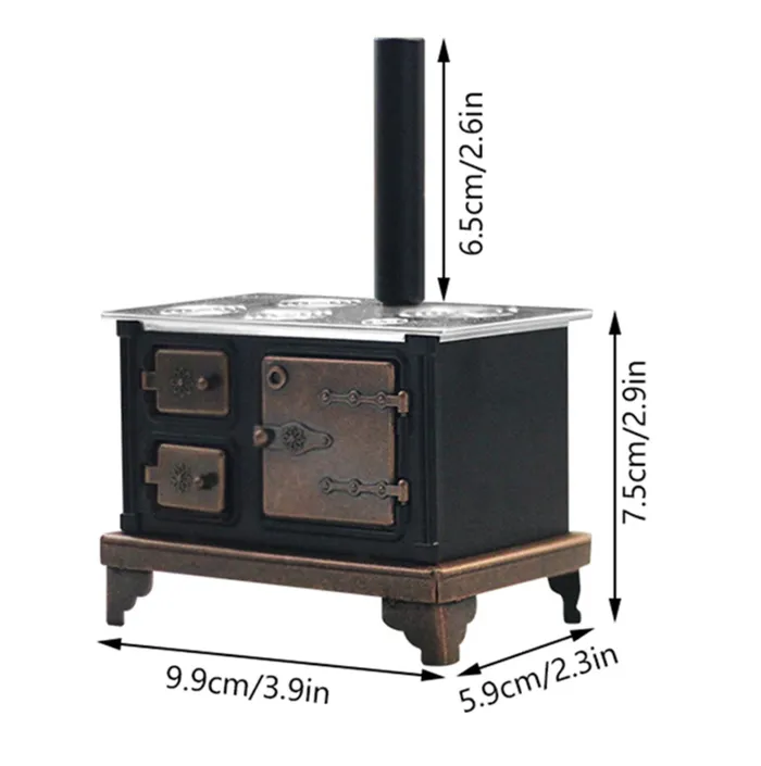 Vintage Looking Iron Stove 1 12 Scale Dollhouse Stove with Opening Doors OB11 Kitchen Accessory CJ Necklaces
